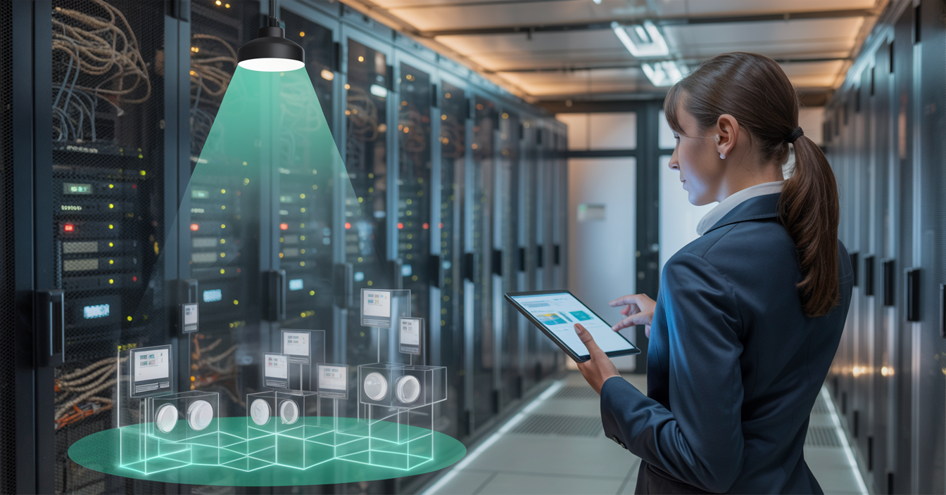 A layered visual of overlapping, chaotic system diagrams in the background contrasts with one clean, structured IT architecture in emerald and navy — illustrating the difference between shadow IT and strategic clarity